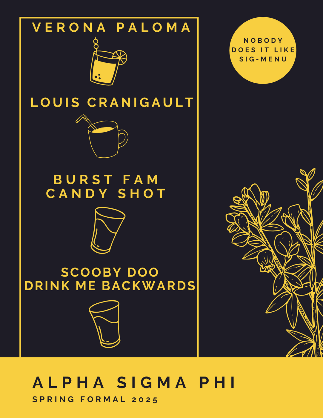Cocktail menu design