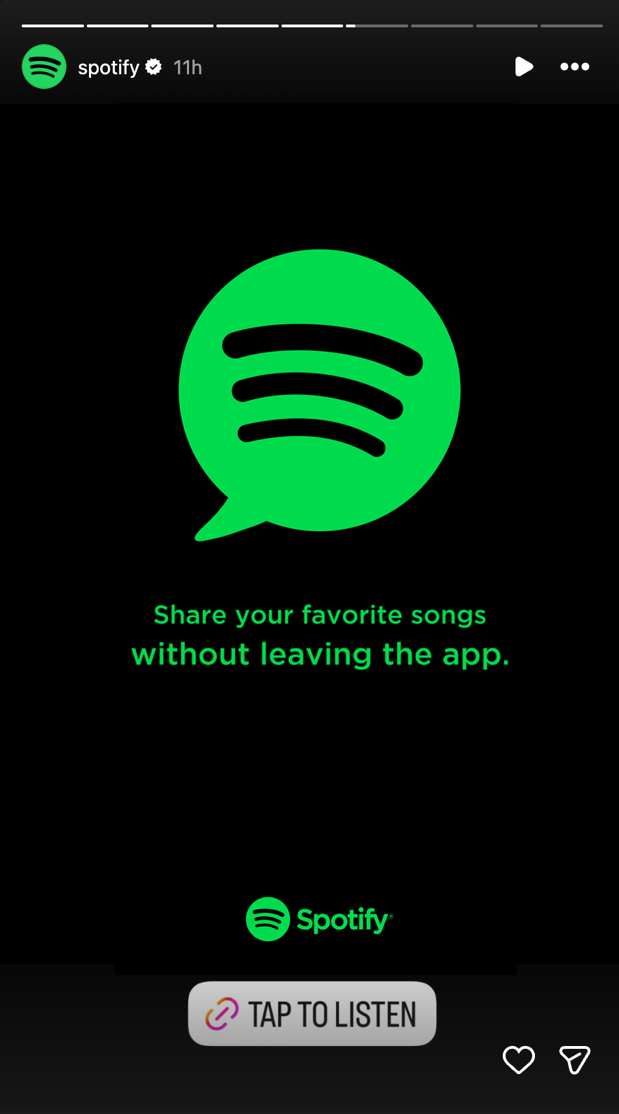 Spotify promotional Instagram story design